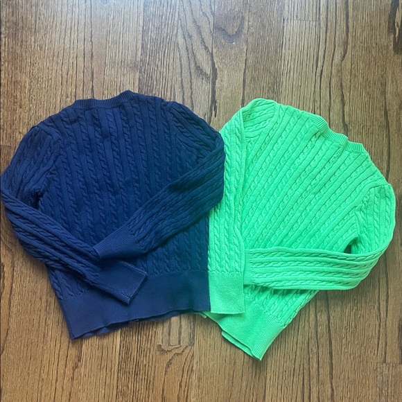 Ralph Lauren Kids Cable Knit Cardigans (set of 2) - Green and Navy - Picture 3 of 3